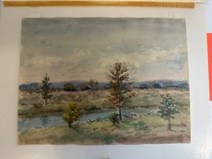 Horace Robbins Burdick (1844 - 1942) - Watercolor Painting - Landscape Beautiful - Picture 1 of 3