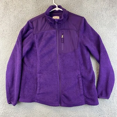 Faded Glory женская куртка XL 16-18 фиолетовый шерпа длинные рукава женщины / 50-26 - Изображение 1 из 4