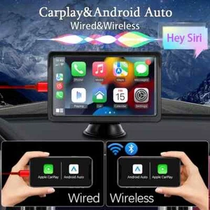 Inalámbrico CarPlay y Android Auto | Radio Portátil Coche Video 7" con Cámara de Vista Trasera - Imagen 1 de 11