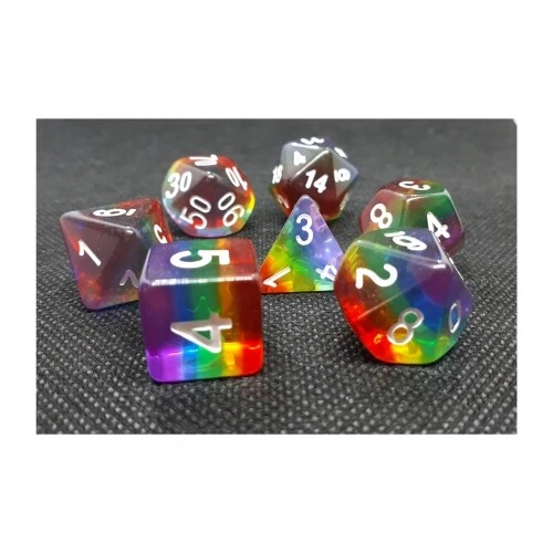 Ensemble de Dés Transparent - Arc-en-Ciel (7) - Photo 1/1