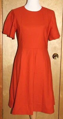 NEW Brooks Brothers size 8 Orange Short Sleeve Wool Blend Dress Church Office - Image 1 of 4