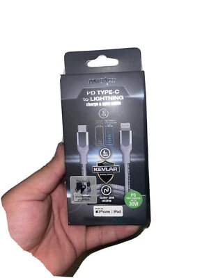 FAST CHARGING powerxcel pd type c to lightning charge/sync cable (blue or gray) - Image 1 of 2