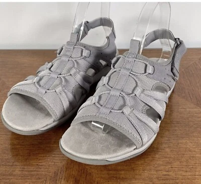 Sandalia deportiva Easy Spirit Spark2 para mujer 9M malla plateada punta abierta cómoda tiras Foto 1 de 3