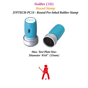 Golfer (13) runder Lehrer Stempel JYP PC15 vorgefärbt Gummistempel - Bild 1 von 2