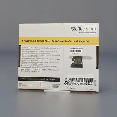 Tarjeta Controladora RAID StarTech.com 4 Puertos PCI Express 2.0 SATA III 6Gbps con Hyp Foto 1 de 3