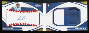 2022 Vidal Brujan /99 AUTO RC BOOKLET BASEBALL JERSEY Panini Absolute TB Rays