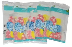 Lot of 5 Celebrate Happy Easter Treat Bags 20 Bags & Ties 5" x 9" Eggs Flowers - Picture 1 of 14
