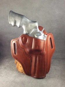 Ruger GP100 OWB Custom Leather Pancake Holster 4" by ETW Holsters, Hickory, NC - Picture 1 of 5