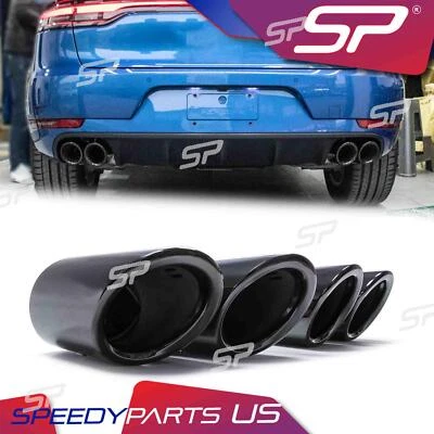 For 2019-2023 Porsche Macan 2.0T Base Black Exhaust Tips Muffler Pipe Left+Right - Image 1 of 4
