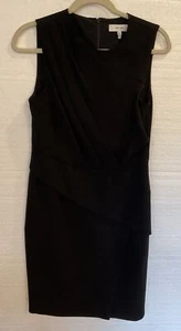 Reiss Dress Womens US 6 Black Sleeveless Josephine Draping Knee Length - Picture 1 of 11