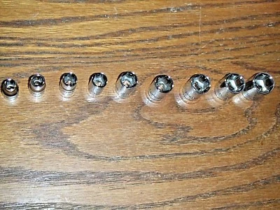 CRAFTSMAN 1/4 DR 6 POINT SOCKET SET 10 PIECE 4 MM TO 13 MM METRIC NEW  STD LGT - Image 1 of 2