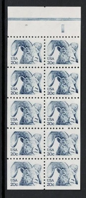 SCOTT#1949a, 20c PANE OF 10 SCARCE PLATE NBR 19. VF & NH. - Image 1 of 2