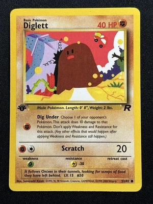 Diglett 1st Edition Team Rocket 52/82 LP-NM Pokemon Card - Image 1 of 2