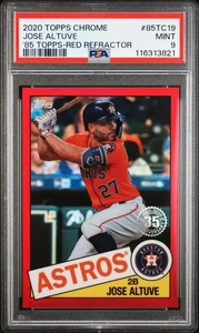 2020 Topps Chrome Jose Altuve #85TC19 '85 Topps Red Refractor /5 PSA 9 - Picture 1 of 2