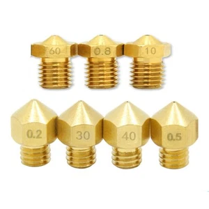 7pcs 1,75 mm 3D -Druckerkopf Extruder Messing Düsenkopf (0,2 mm 0,3 mm 1 mm) - Afbeelding 1 van 3