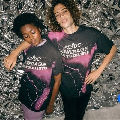 Новый с Ярлыками унисекс нездоровой пищи AC/DC освещения Powerage блошиный рынок футболка sz.XS - Изображение 1 из 4