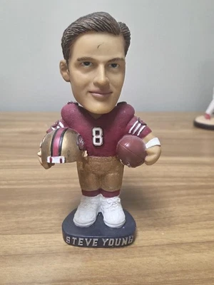 San Francisco 49ers Bobblehead Figure Steve Young NFL Football Retro Red Gold - Image 1 of 4