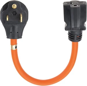 NEMA 6-50P to 6-15R/6-20R Welder Adapter Cord, 3 Prong Male Plug Orange - Picture 1 of 7