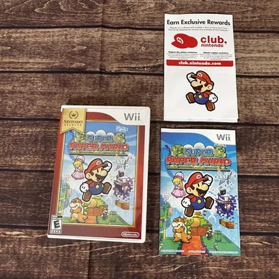 Super Paper Mario Nintendo Selects Edition (Nintendo Wii) Case + Manual NO GAME - Image 1 of 3