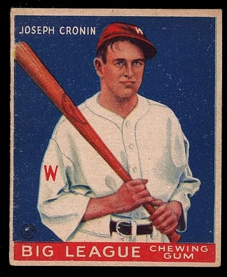 1933 Goudey Big League Chewing Gum- Joe Cronin #63 - Image 1 of 4