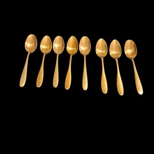 Set of 8 Ornative Copper-Colored Stainless Steel Teaspoons Flatware - Picture 1 of 4