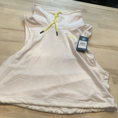Sudadera con capucha Under Armour para mujer sin mangas cuello capucha cuerdas blancas amarillas ¡Nuevas etiquetas!! Foto 1 de 4