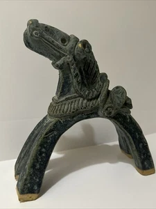 MID CENTURY SCULPTURE HORSE CERAMIC MODERNISM MYSTERY VINTAGE STATUE 9 INCHES - Picture 1 of 17