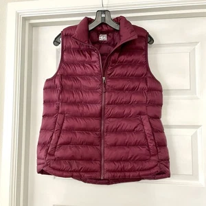 32 Degrees Heat Puffer Vest Packable Women’s Size M Burgundy Wine Full Zip - Picture 1 of 10
