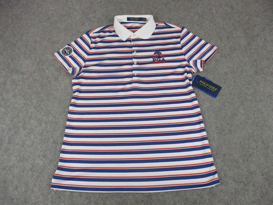 PGA Championship Harding Park Shirt Polo Womens Medium PGA Golf 2020 Striped - Image 1 of 4