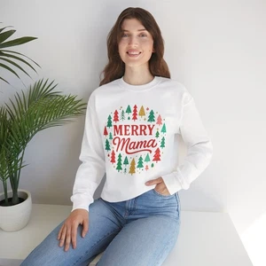 Merry Mama Christmas Sweatshirt | Mama Holiday Top, kuschelige Winterkleidung für Mamas - Bild 1 von 68