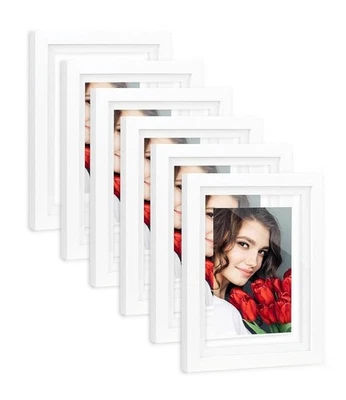 Juego de 6 marcos de fotos flotantes 6x8, doble vidrio para 4x6, 2x3 o 2x5 pulgadas Foto 1 de 3