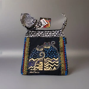 Laurel Burch Cats Kitty Shoulder Bag Purse Tote Multicolor 10x10 Inches - Picture 1 of 7