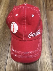 Vintage Coca Cola Company Red Baseball Cap Hat Distress Retro Design Golf Hat - Picture 1 of 14