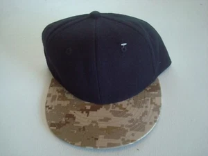 CAMO BLACK BLANK PLAIN DECKY BEACH GOLF SNAPBACK DEADSTOCK HAT CAP VINTAGE C2 - Picture 1 of 2