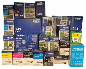 26 x cartouches de toner Brother® originales avec emballage d'origine TN-242 TN-243 TN-325 TN-2410 vides - Photo 1/1