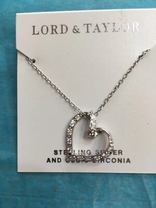Colgante corazón Lord & Taylor plata esterlina y circonita cúbica nuevo con etiquetas precio de venta sugerido por el fabricante $50.00 - Imagen 1 de 2