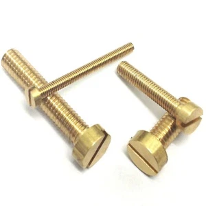 CHEESE MACHINE SCREWS SOLID BRASS SLOTTED SLOT CHEESE HEAD BOLTS M5 M6 DIN 84 - Picture 1 of 8