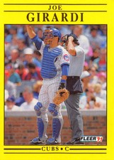 Joe Girardi 1991 Fleer Baseball card Base #421 Chicago Cubs