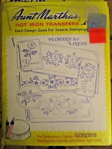 Aunt Martha's Hot Iron Transfers- Flowers for Linens - Picture 1 of 1