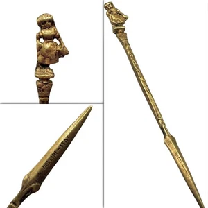 Vintage Bellini Signed Italy Letter Opener Renaissance Maiden Brass Opera Noble - Picture 1 of 7