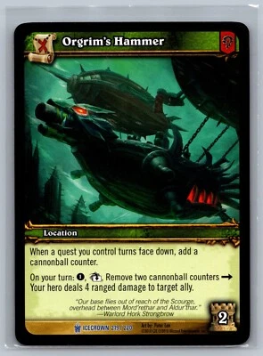 World of Warcraft TCG Orgrim's Hammer #219/220 WOW Scourgewar Icecrown - Image 1 of 2