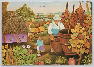 Pintura postal de Ivan Stefanek pintor primitivo yogoslavo - Imagen 1 de 2