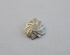 STUNNING COLOURED ROCKS GEMS TV 9CT WHITE GOLD + DIAMOND CLUSTER FLOWER PENDANT - Picture 1 of 12
