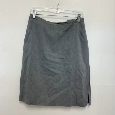 Vintage Giorgio Armani Le Collezioni Italian Wool Blend Midi Skirt Grey Size 10 - Image 1 of 4