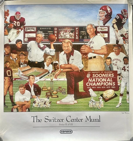 SWITZER CENTER MURAL Poster..OKLAHOMA SOONERS..Conoco Series #2 of 3 Cover