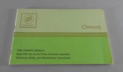 Manuale Dell'Owner / Manuale Buick Century Anno 1983 - Immagine 1 di 2