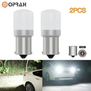 2Pcs 1156 BA15S P21W LED Turn Signal Lights 2835 Car Interiors Brake White Lamp - Picture 1 of 9