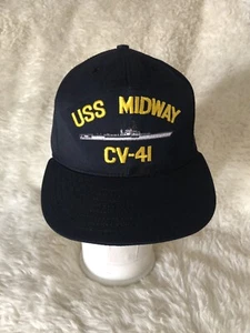USS Midway CV-41 Navy Ship Hat Military Snapback Hat Embroidered Adjustable USA - Picture 1 of 9