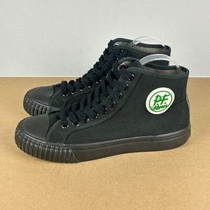 P.F. Flyers Center Hi Canvas High Top Sneakers Womens 9 Mens 7.5 Black Lace Up - Picture 1 of 11