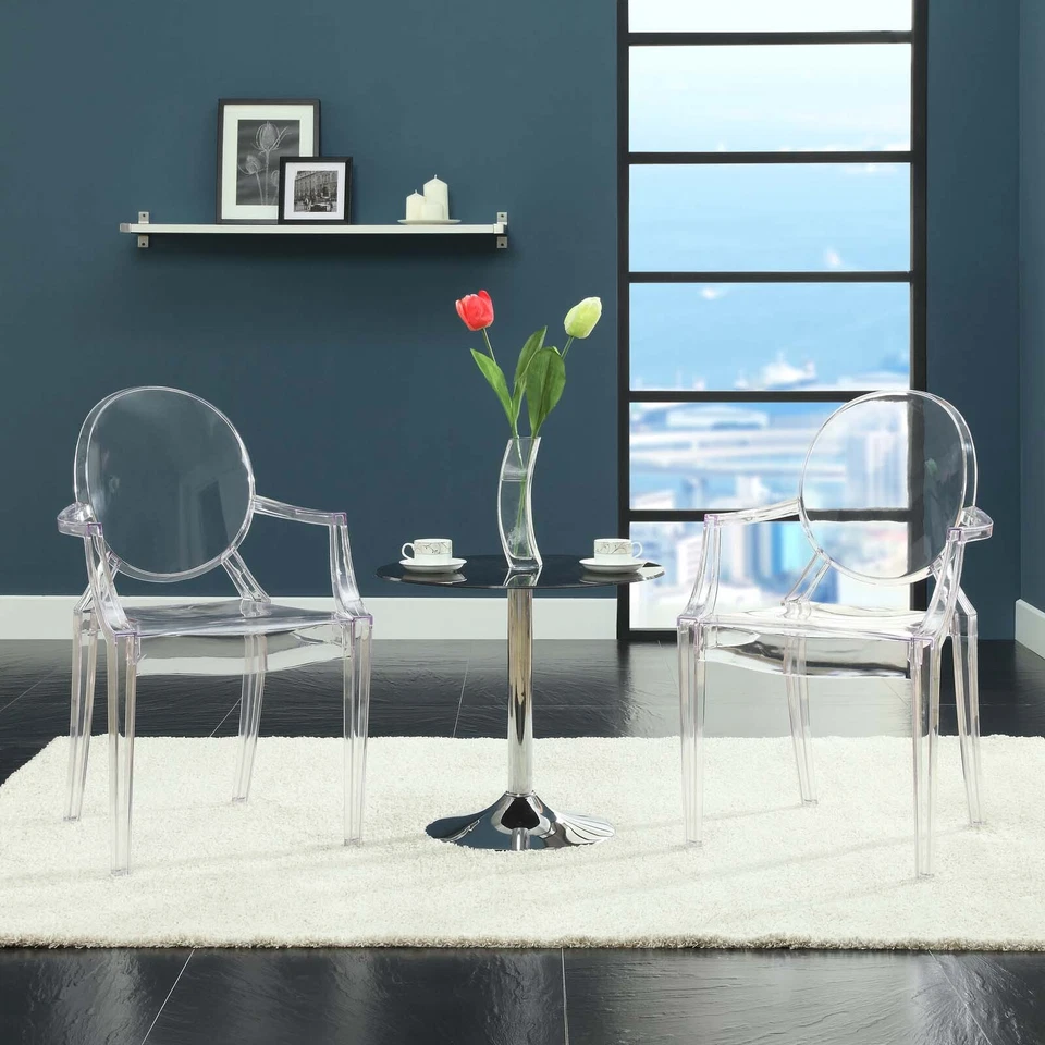Modway Transparent Modern Crystal Dining Accent Armchair in Clear - Image 1 of 4